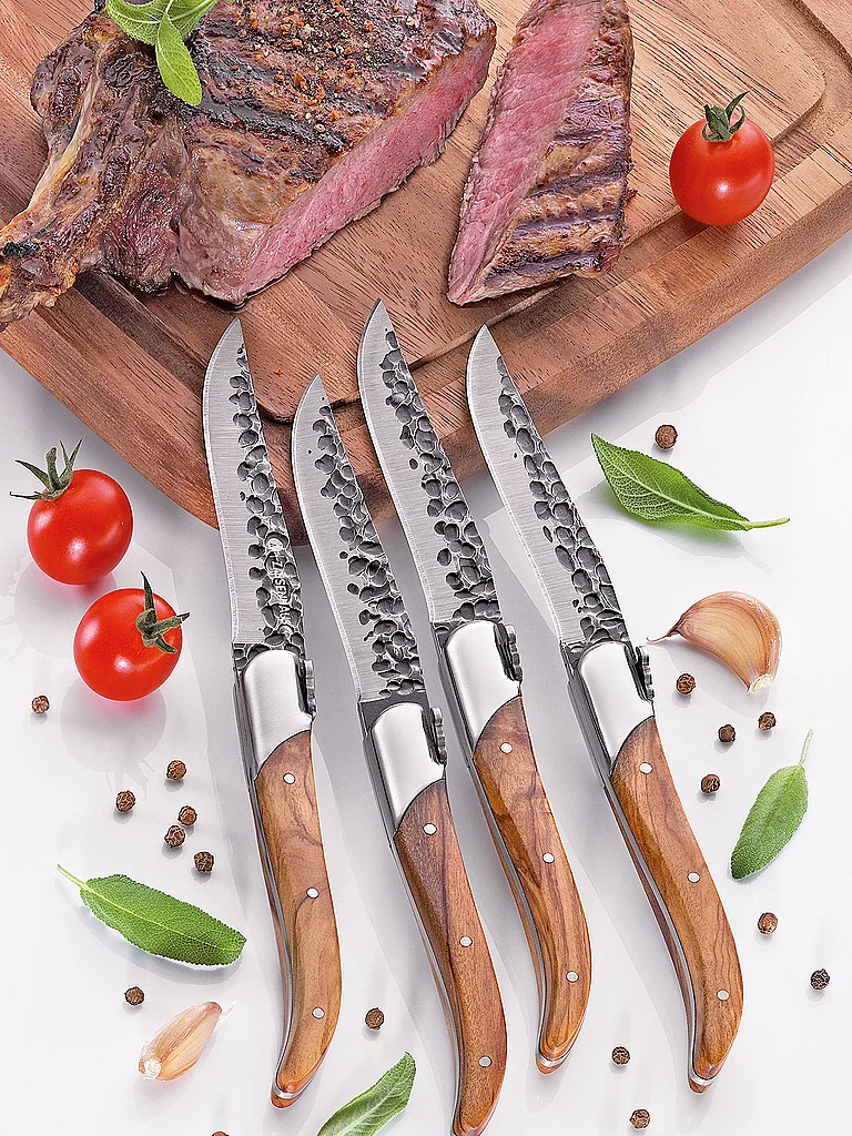 ZASSENHAUS Set de 4 couteaux à steak BULL en bois d'olivier marron