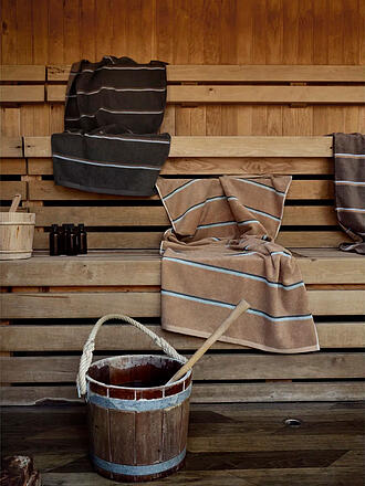 ZONE DENMARK | Duschtuch SAUNA 70x140cm Camel/Ice Blue/Olive Green 