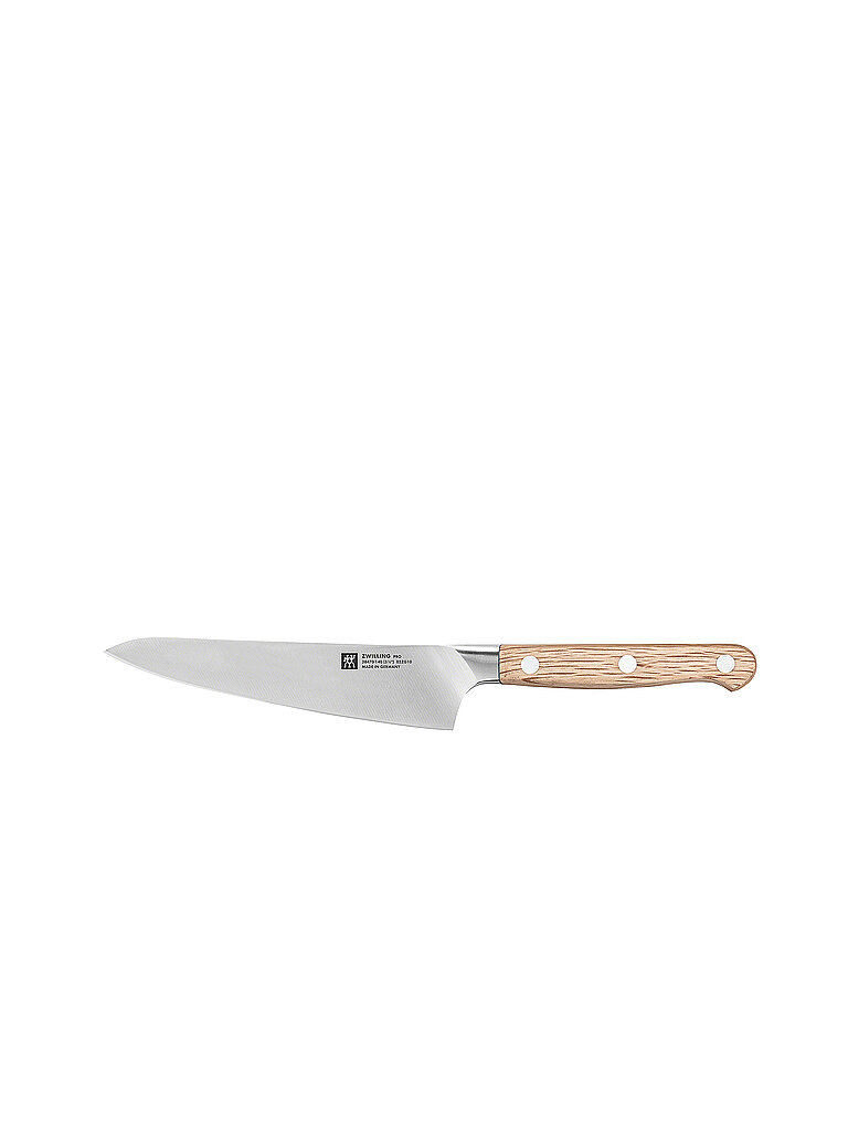 ZWILLING Pro Wood Kochmesser Santokumesser Küchenmesser Messer compact, 14 cm braun baby