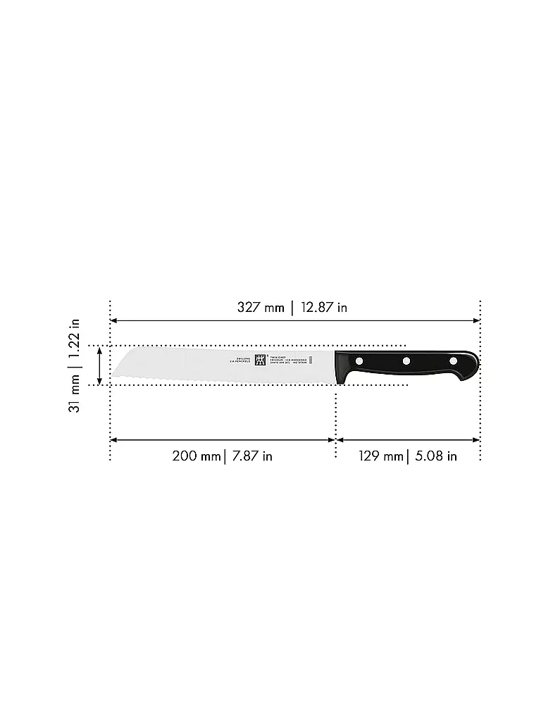 ZWILLING Couteau à pain 20cm TWIN-CHEF Noir noir